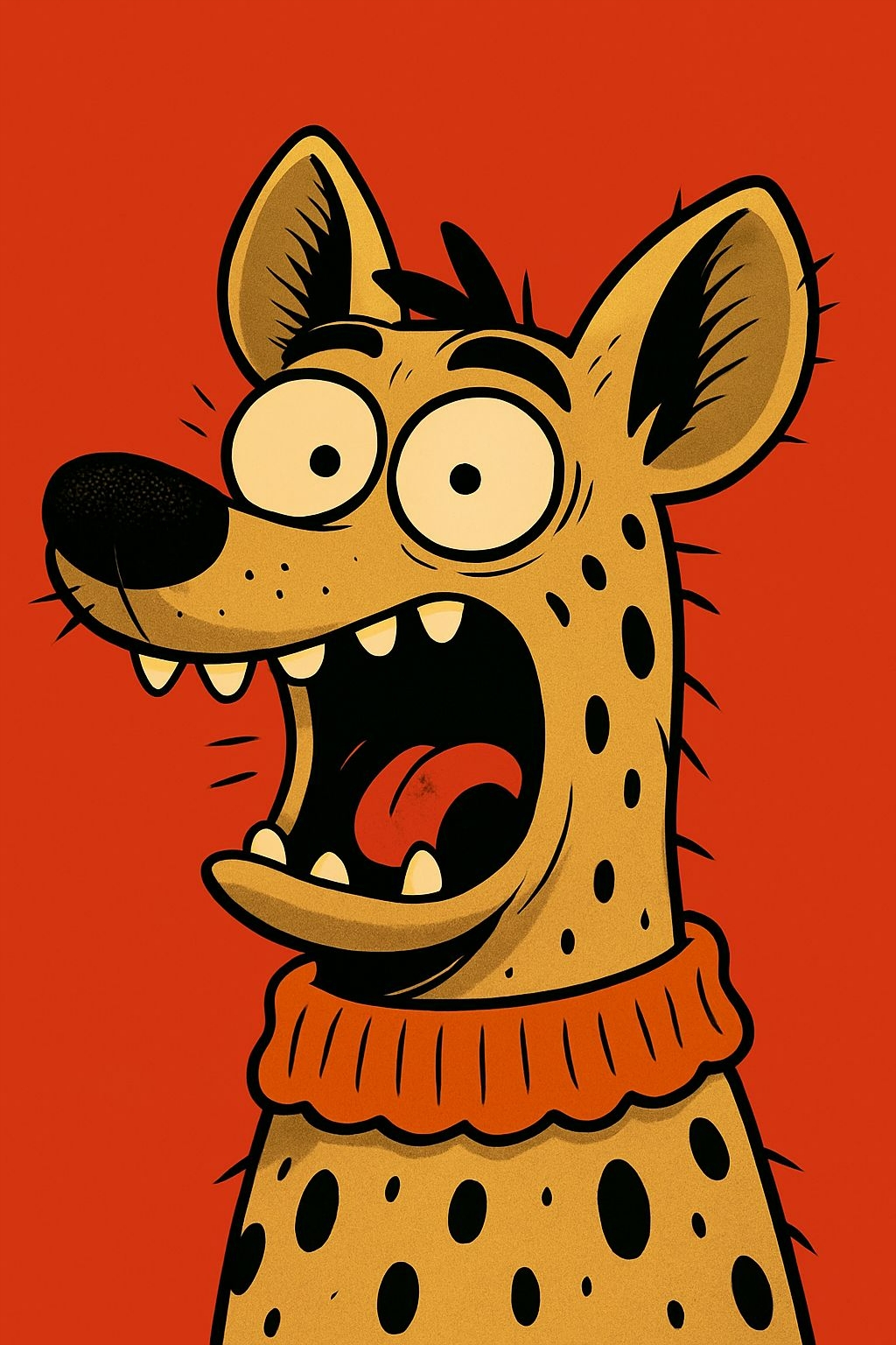 Vibrant Cartoon Hyena Character T-Shirt Design
