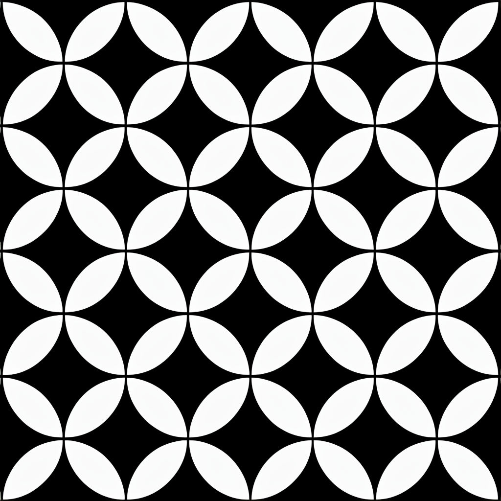 Modern Geometric Black and White Circle Pattern Seamless Pattern