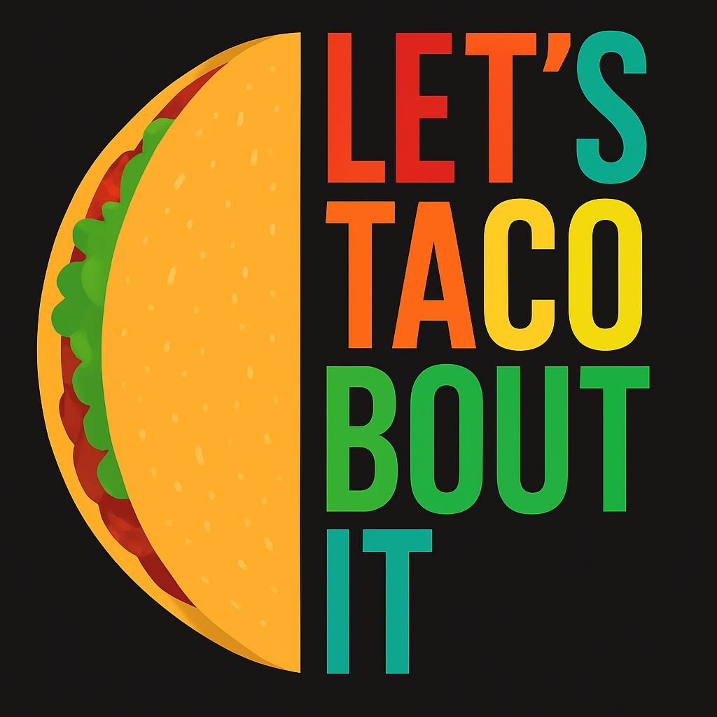 Let's Taco Bout It Colorful Taco Illustration T-Shirt