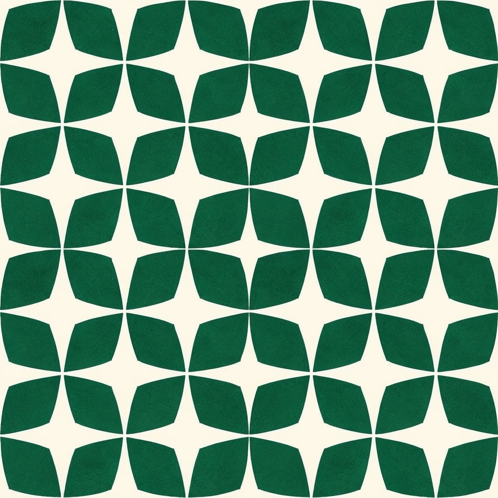 Elegant Emerald Green Geometric Tile Pattern Design Seamless Pattern