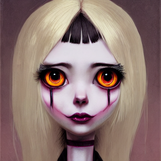 Creepy dolly long thin body big face by Bella - Playground