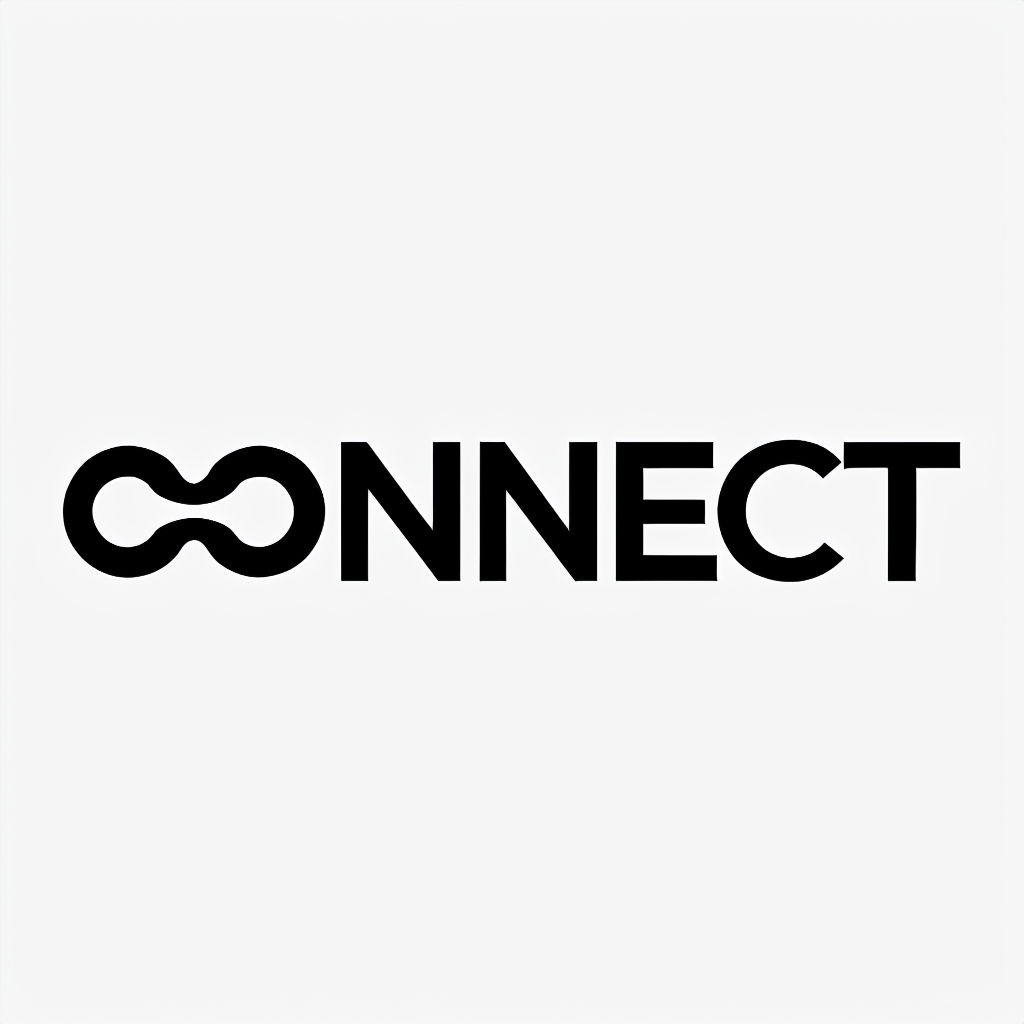 Bold Connected Circles CONNECT Logo Design on White Background