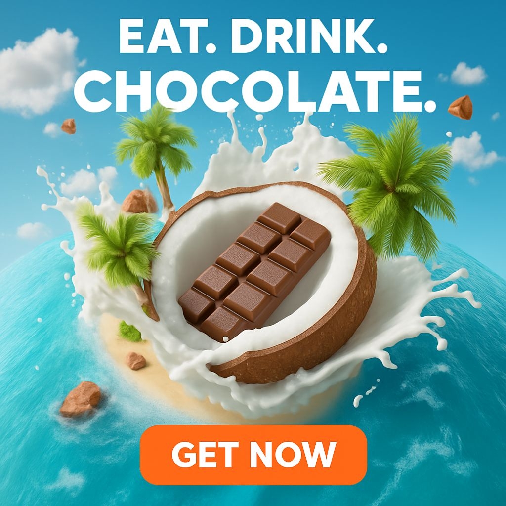 Tropical Coconut and Chocolate Delight Advertisement Poster