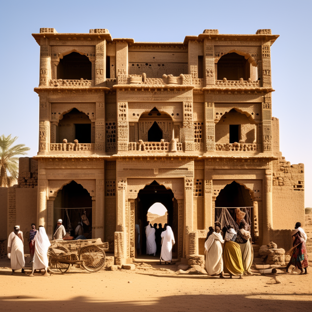 Ancient sudan building and people by JOSEPH KADALA - Playground