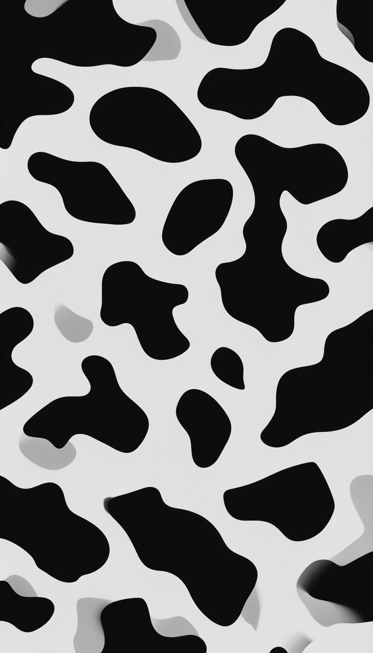 Black and White Abstract Cow Spot Design Phone Case Cover
