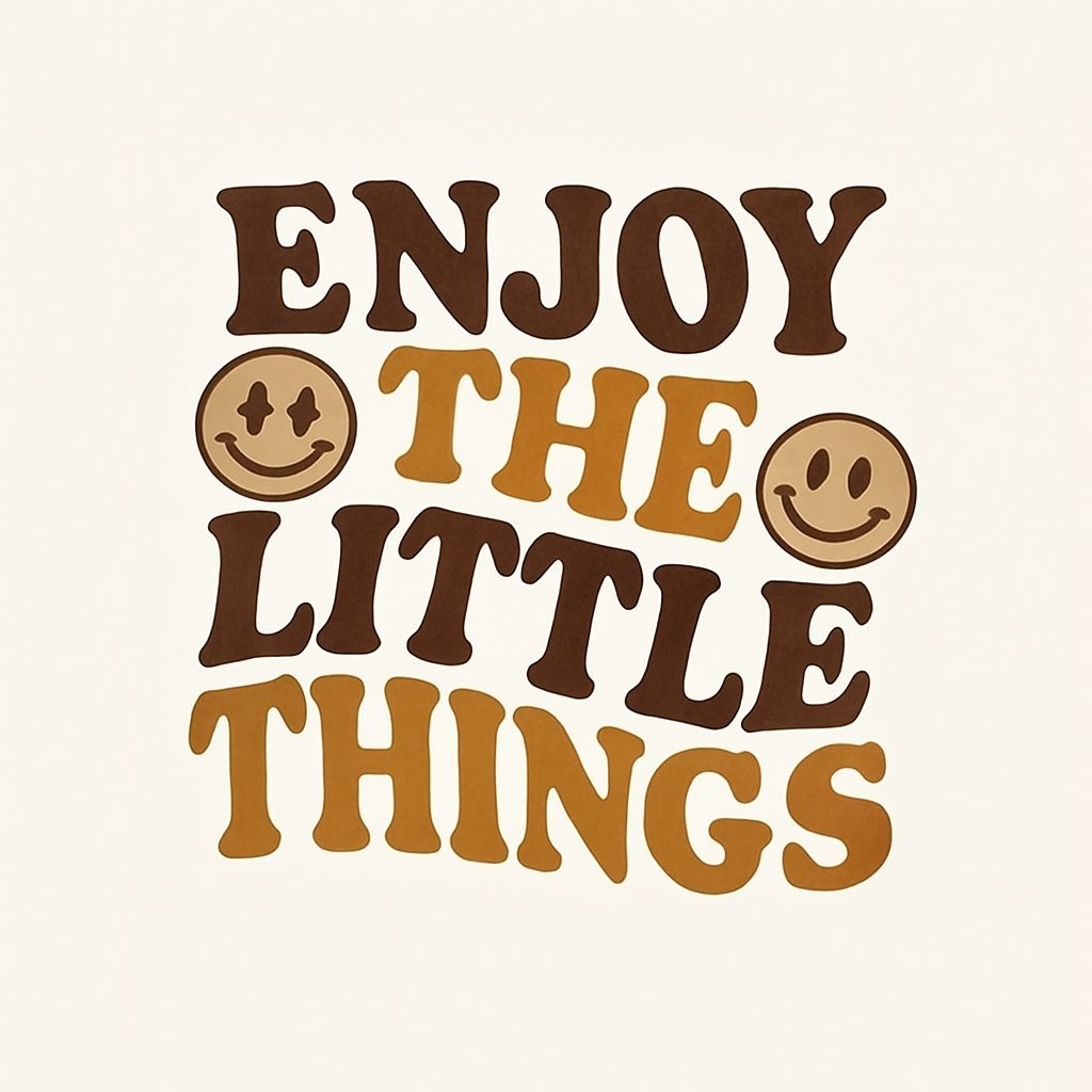 Enjoy the Little Things Motivational Retro Design Mug