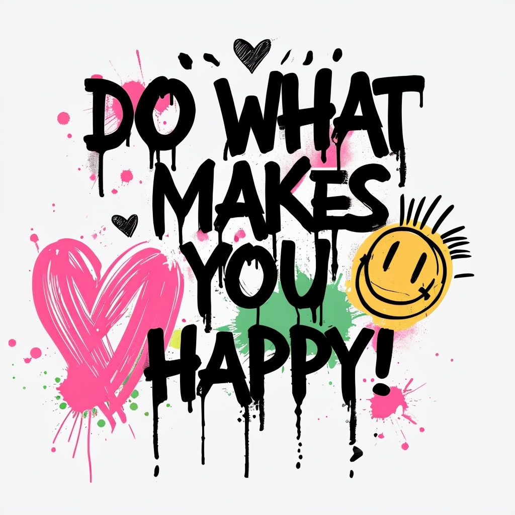 Motivational Graffiti Style 'Do What Makes You Happy' T-shirt