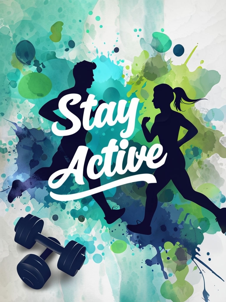 Vibrant Fitness Motivation Stay Active Art for Health Enthusiasts