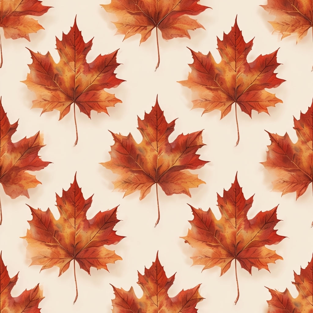 Autumn Maple Leaves Seamless Pattern Design