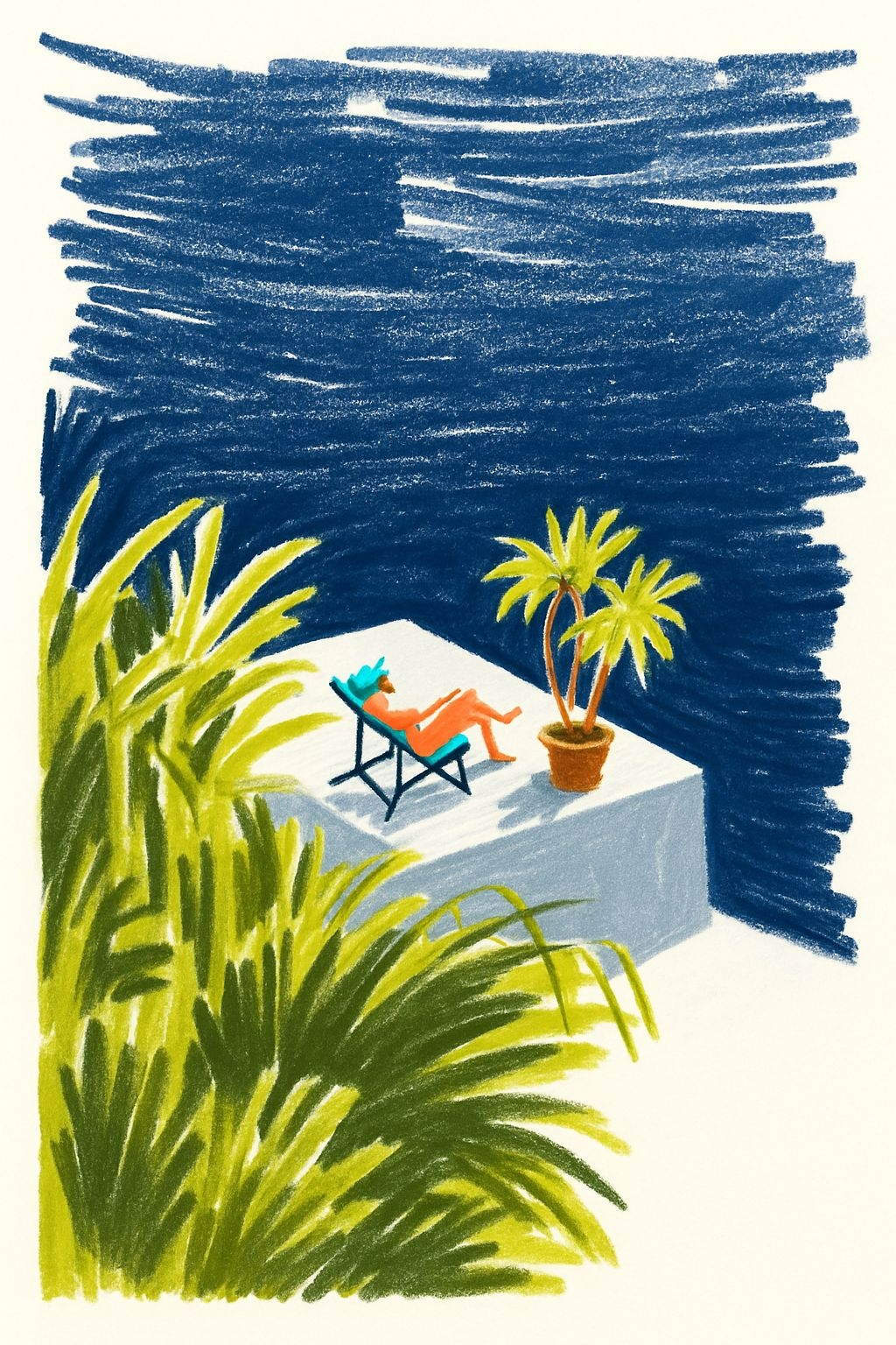 Tranquil Terrace Relaxation Digital Art T-Shirt