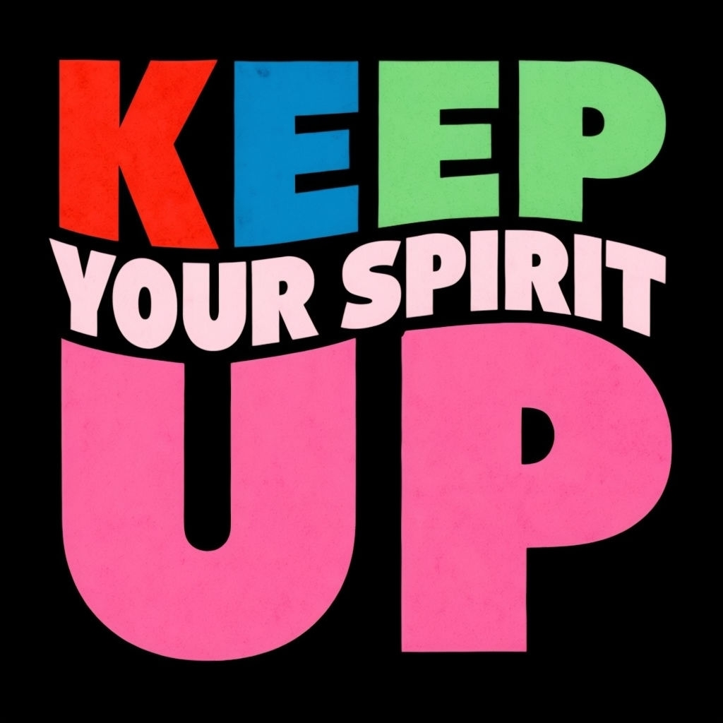 Colorful Keep Your Spirit Up Motivational T-Shirt