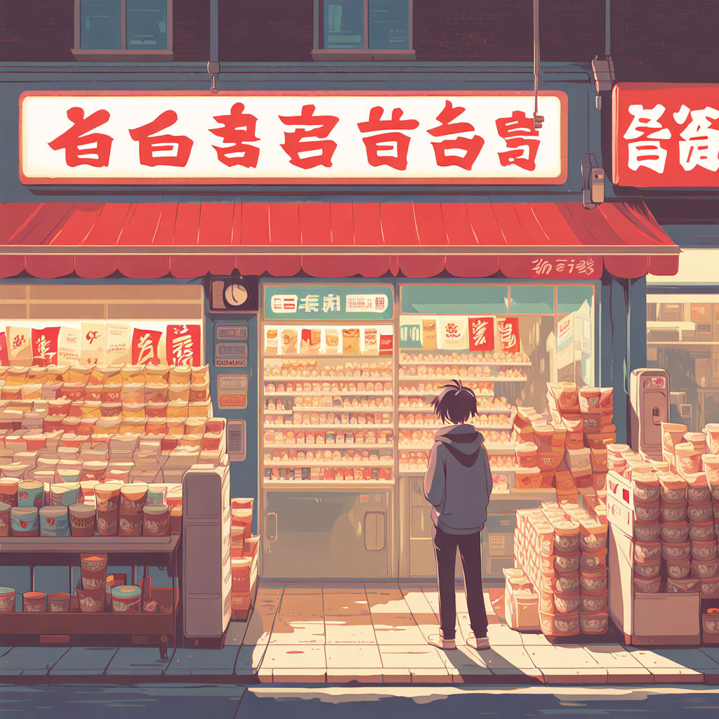 Stacks of cup noodles on a convenients store by Hun Tales - Playground