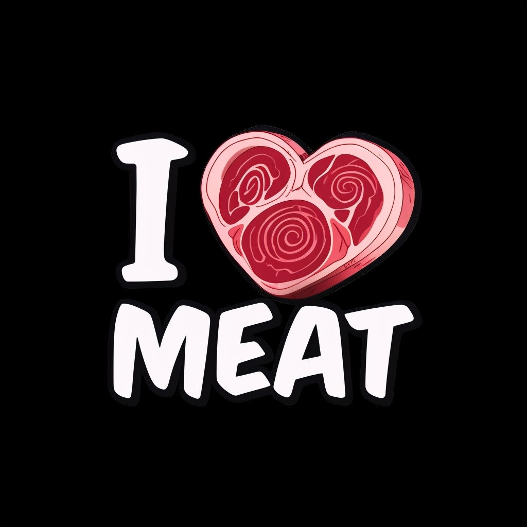 Playful Meat Love Design with Bold Text T-Shirt