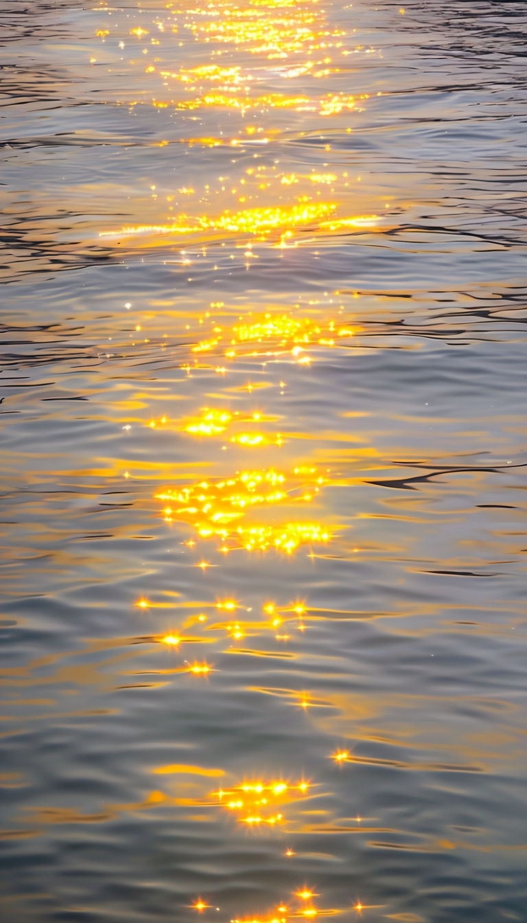 Serene Sunset Reflection on Water Photograph Mobile Wallpaper