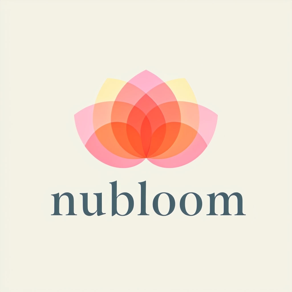 Minimalist Nubloom Flower Logo with Elegant Gradient Design