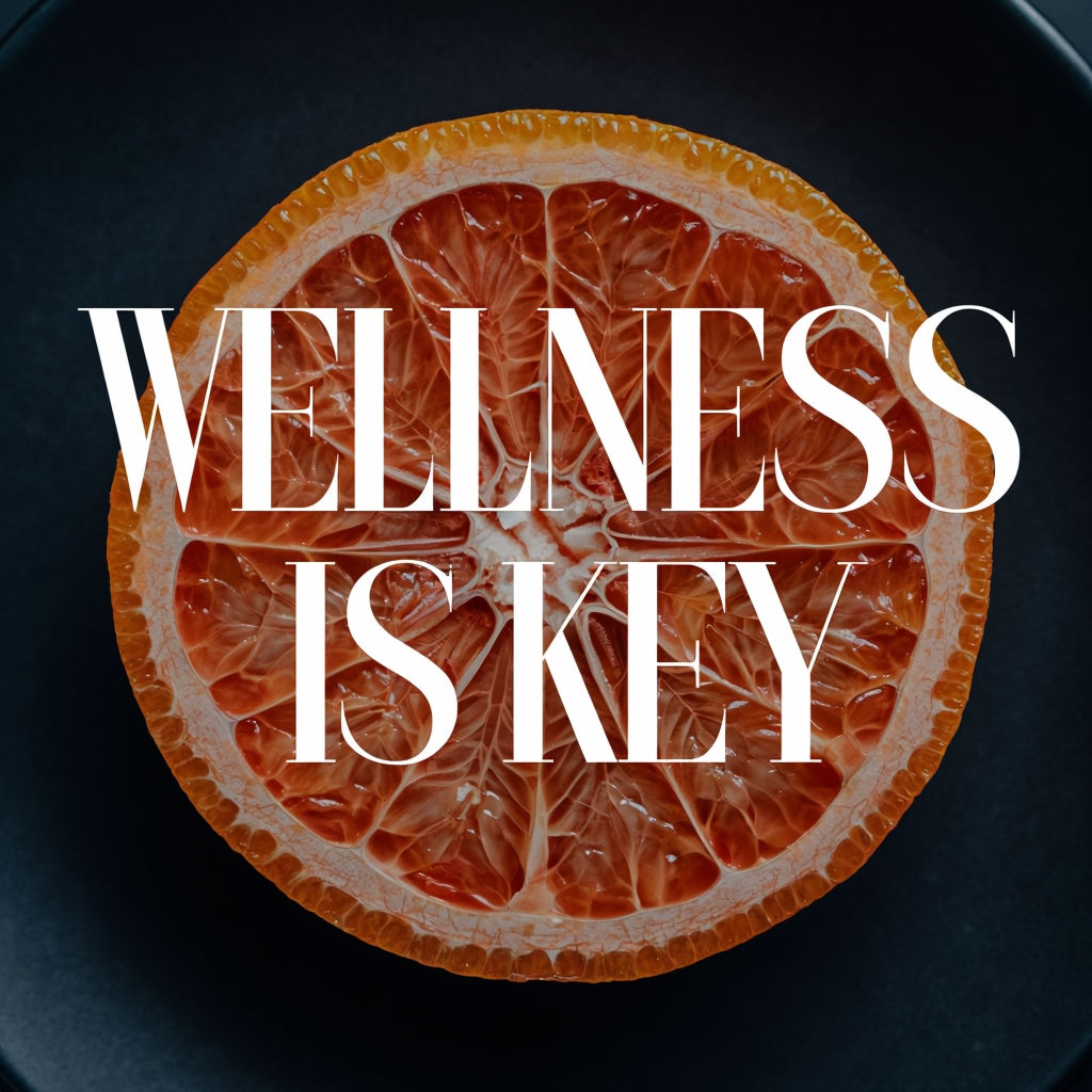 Minimalist Grapefruit Slice Art with Wellness Quote Poster