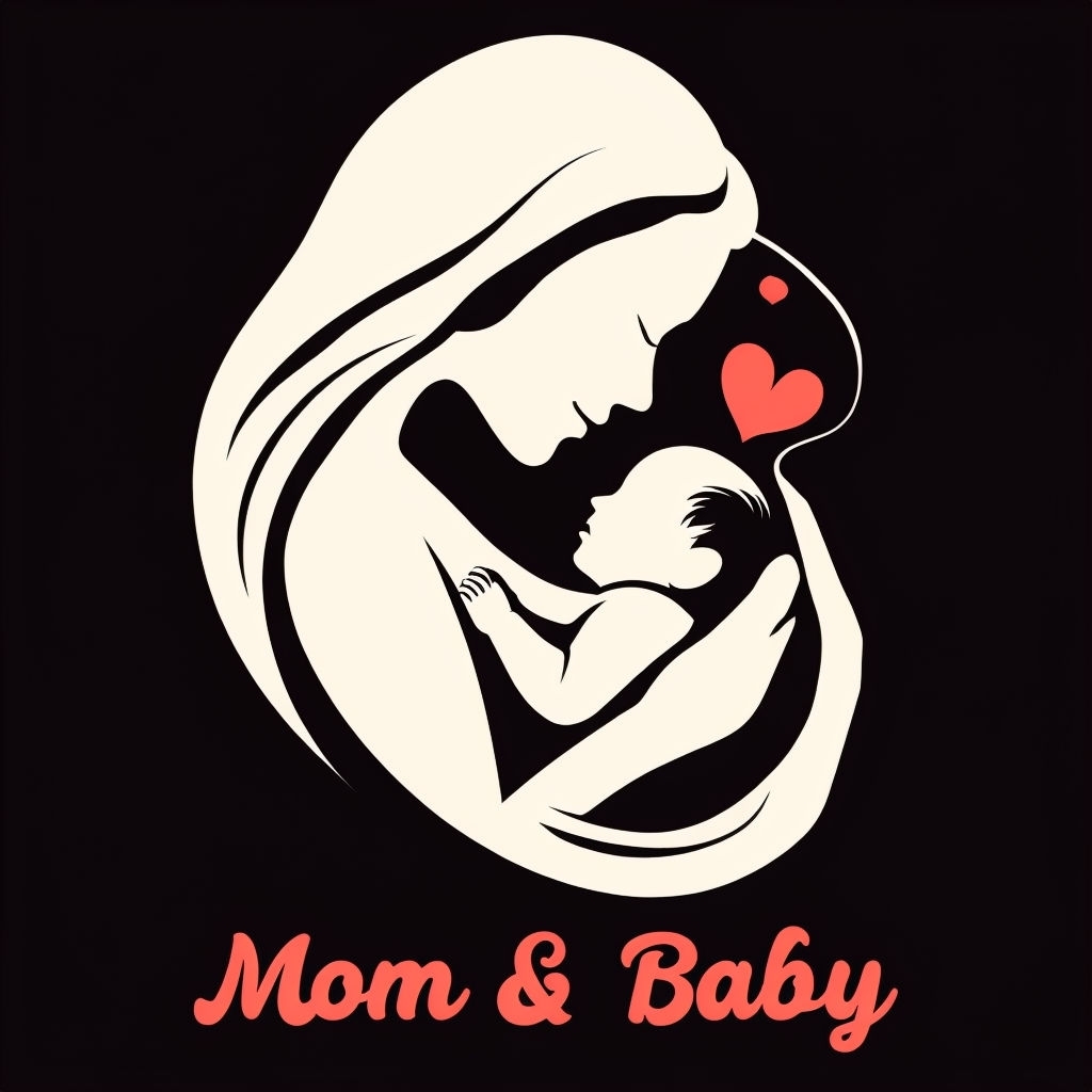 Heartwarming Mom & Baby Silhouette T-Shirt Design