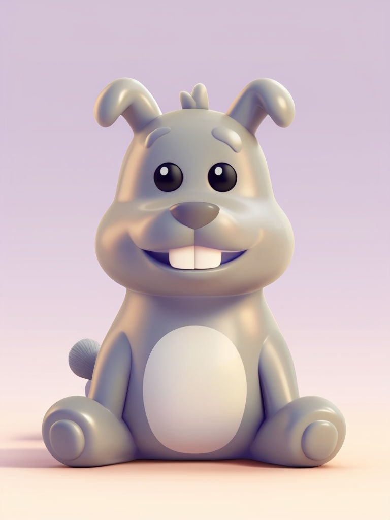 Adorable Cartoon-Style Dog Toy 3D Rendering Art