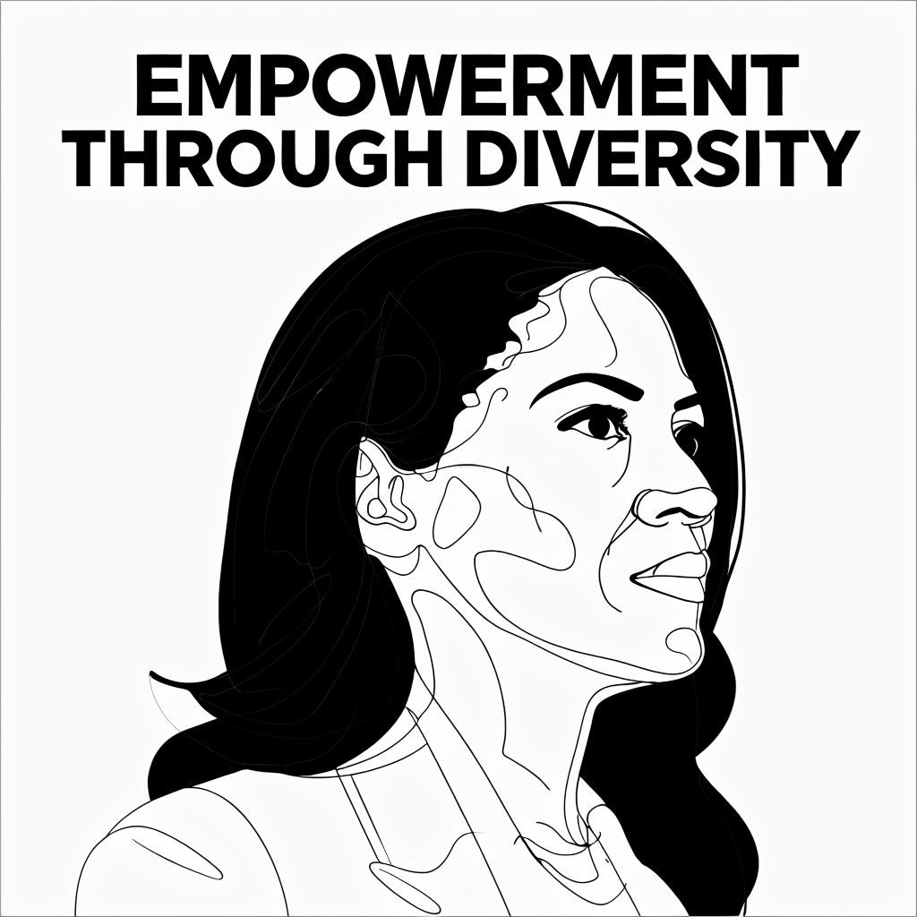 Minimalist Kamala Harris Continuous Line Art with Empowerment Quote Poster