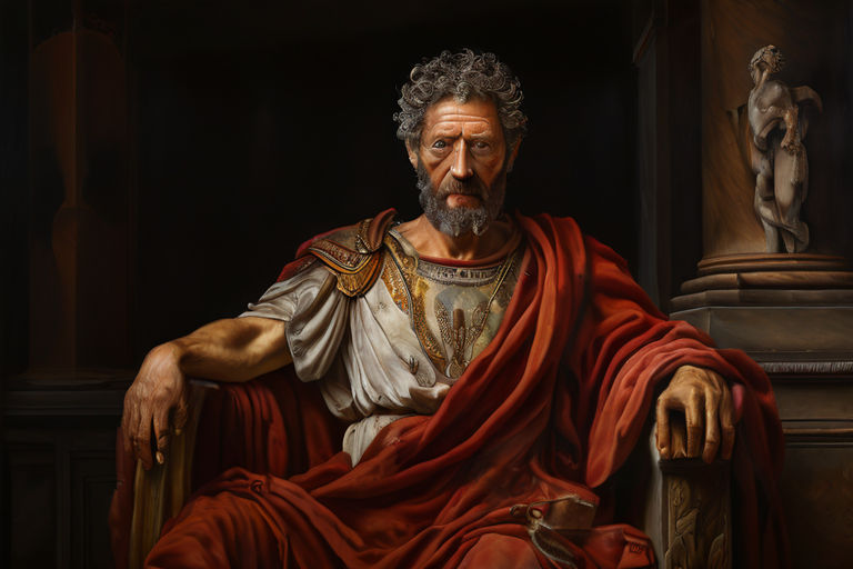 Philosopher emperor Marcus Aurelius by Domingos Santos Silva - Playground