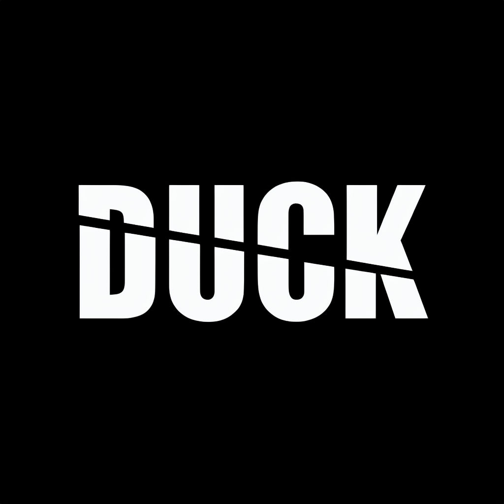 Minimalist DUCK Typography T-Shirt with High Contrast Design