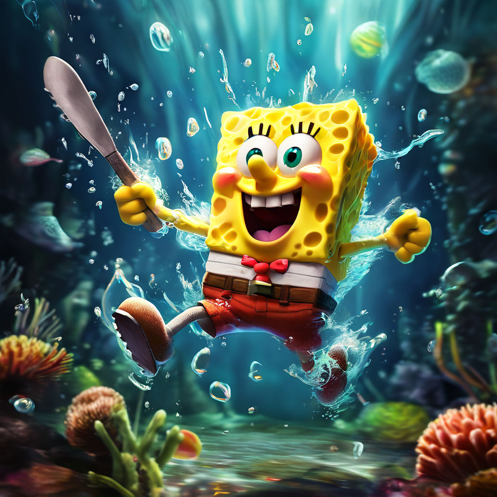 Spongebob performing a backflip by Sharky - Playground