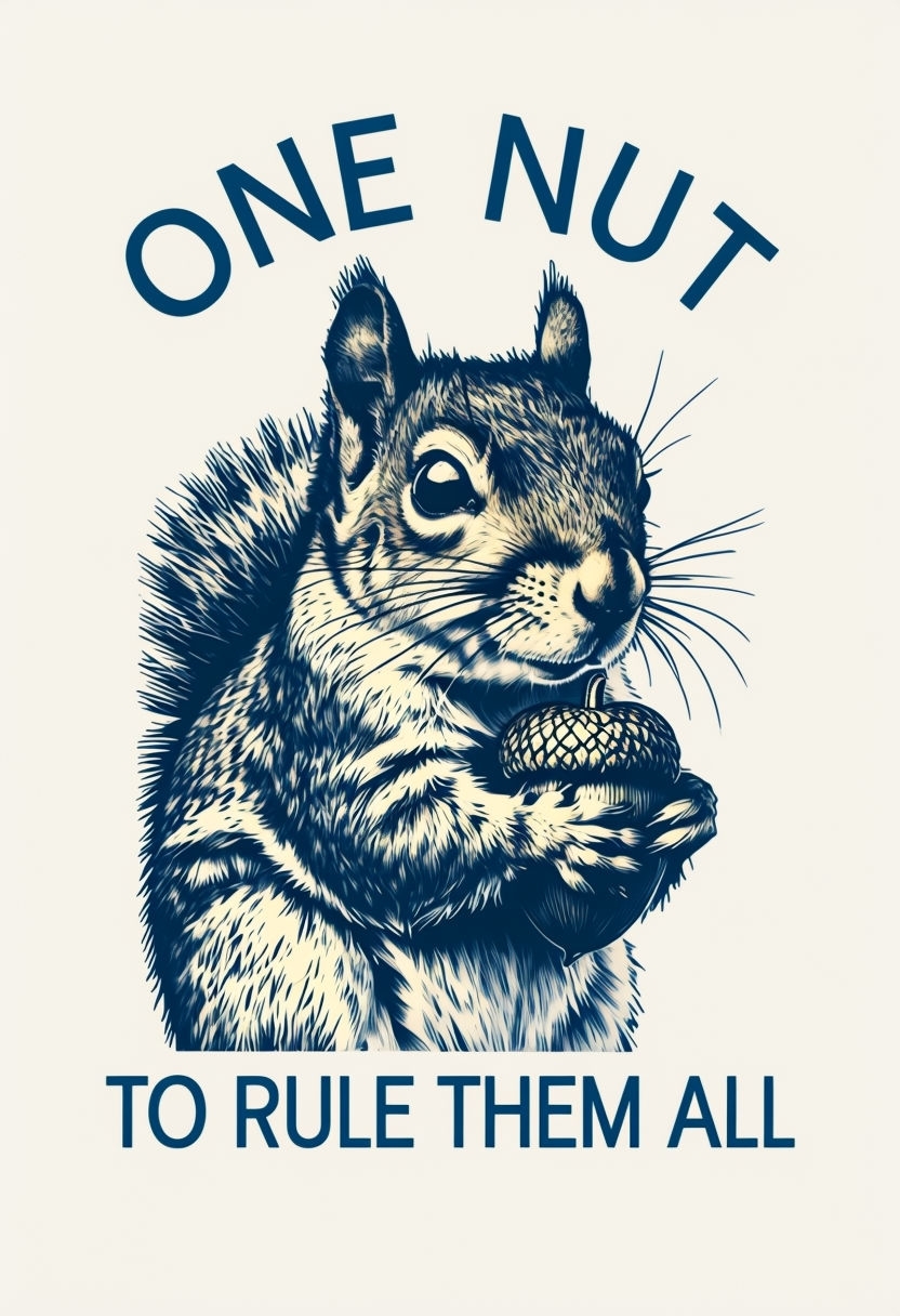 Dramatic Squirrel Holding Acorn with One Nut Quote T-Shirt