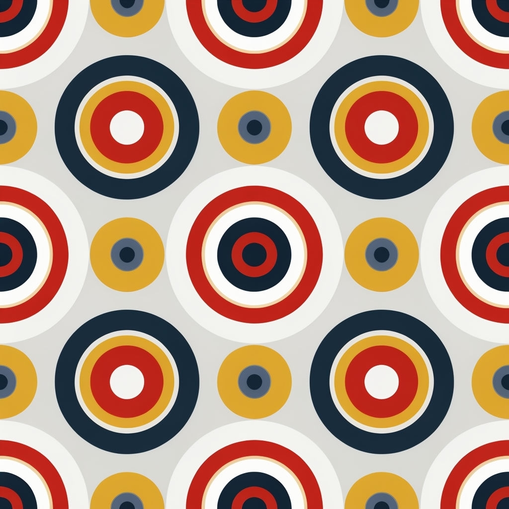 Vibrant Concentric Circles Seamless Geometric Pattern