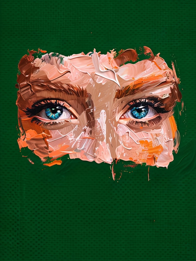 Expressive Impressionistic Eyes Painting with Bold Brushstrokes Art
