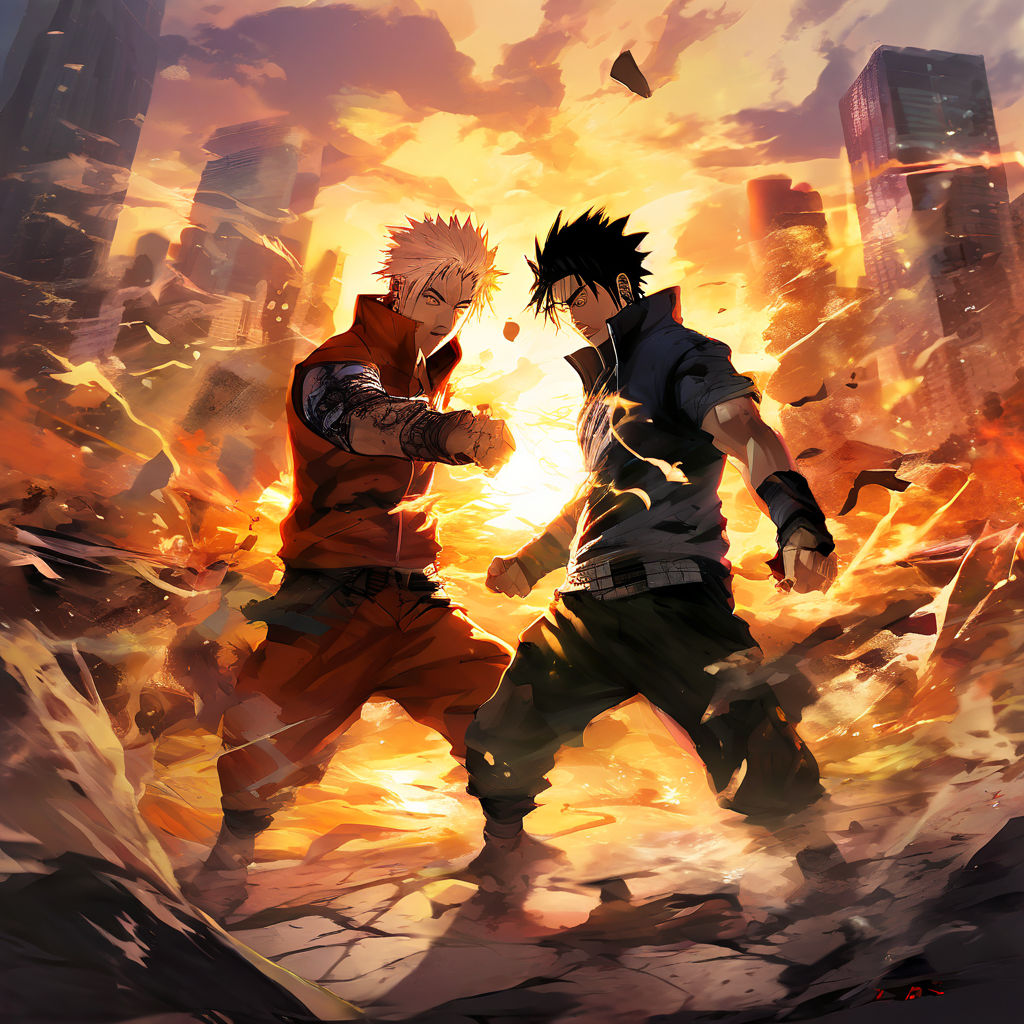 Park Cheol-soon and Naruto clashing in a dynamic martial art... by 임규빈 ...