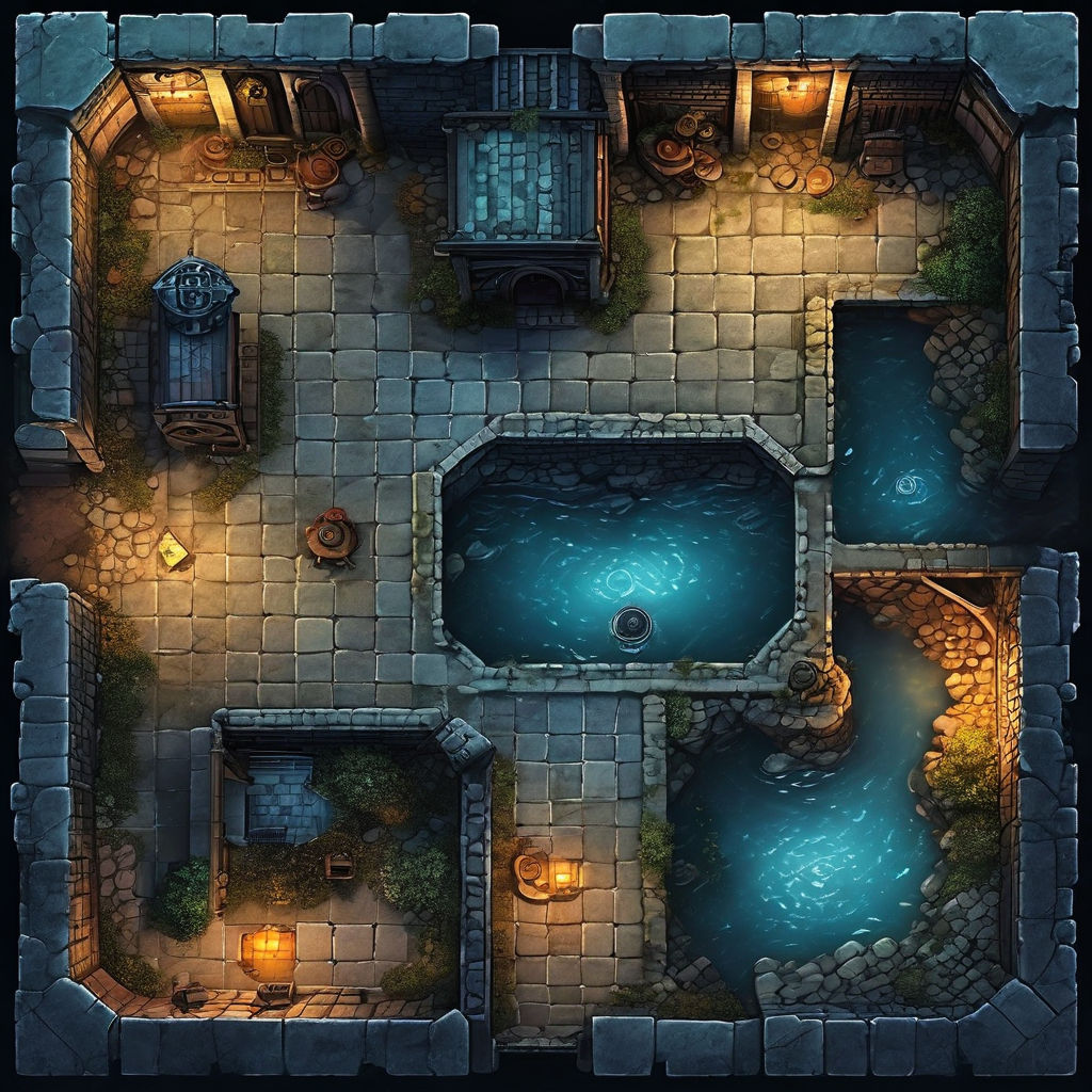 Top-down tabletop battlemap by Rafael Leal - Playground