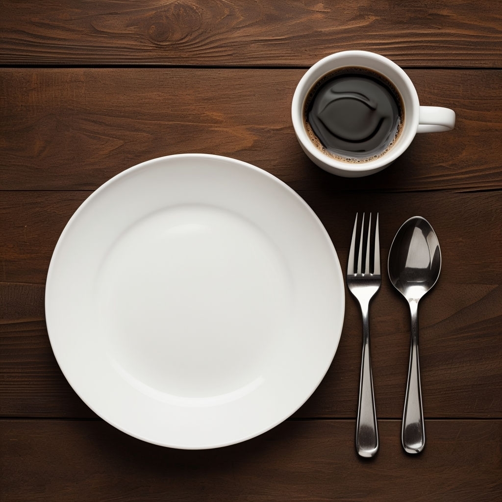 Minimalistic Dinner Setting Overhead Photograph Mockup