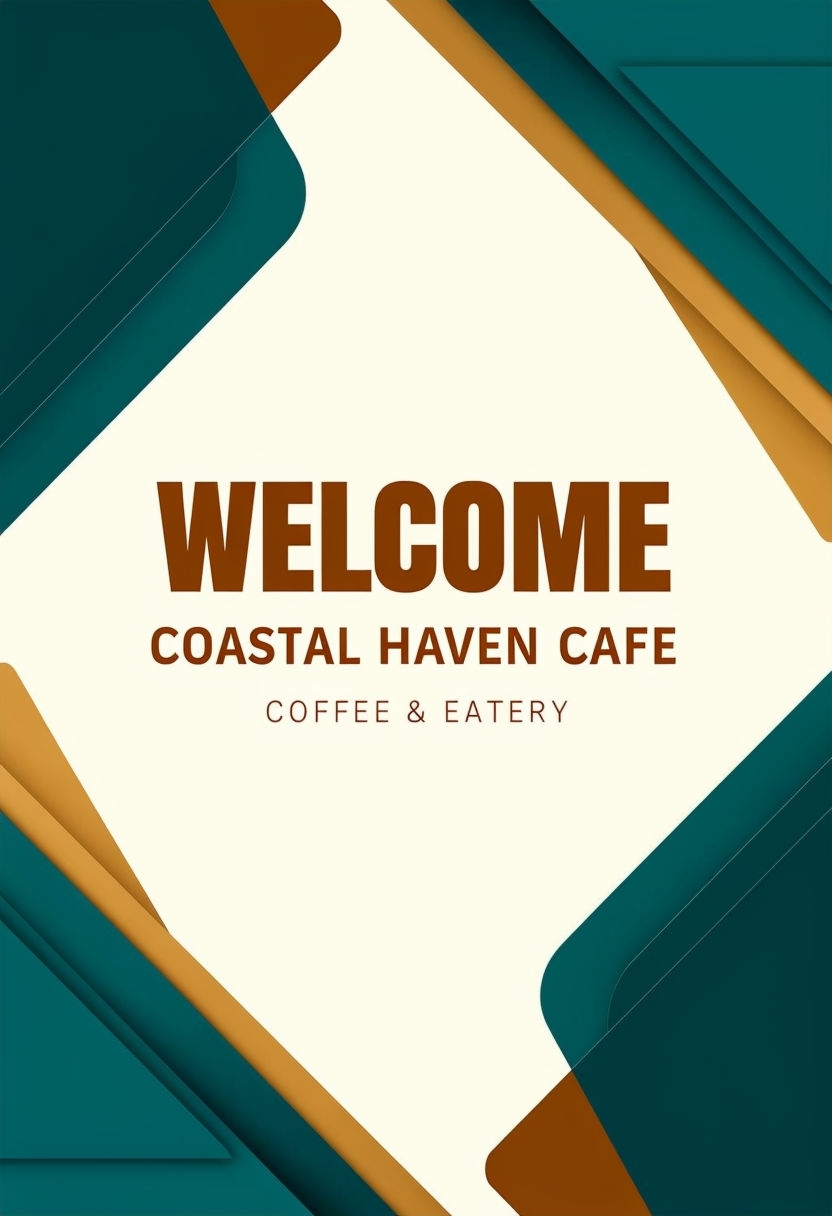 Modern Geometric Welcome Sign for Coastal Haven Cafe Event Signs