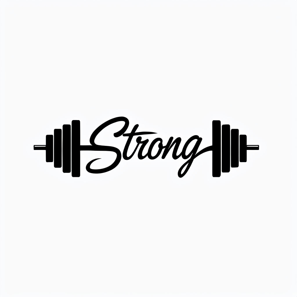 Minimalist Strong Barbell Design Logo for Motivation