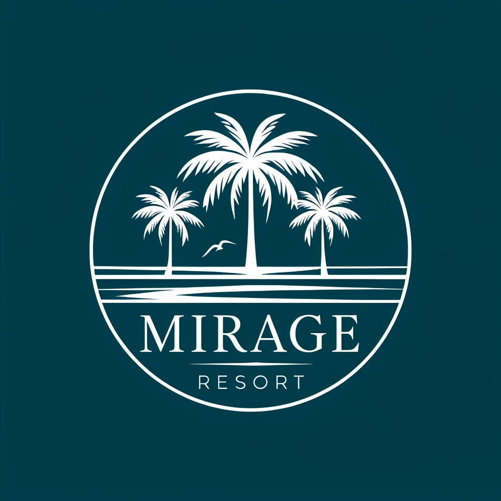 Modern Minimalist Palm Tree Logo for Mirage Resort