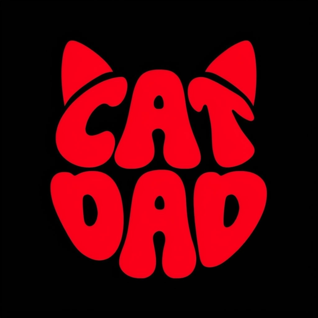 Playful Cat Dad Typography Design T-Shirt