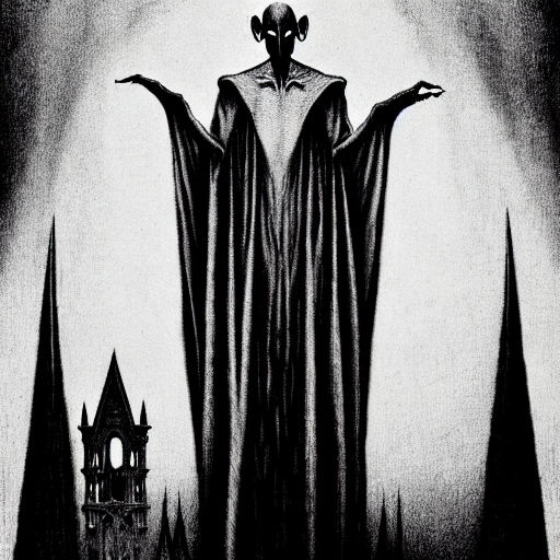 Nosferatu the vampire in a dark gloomy castle by Bert Sanders - Playground