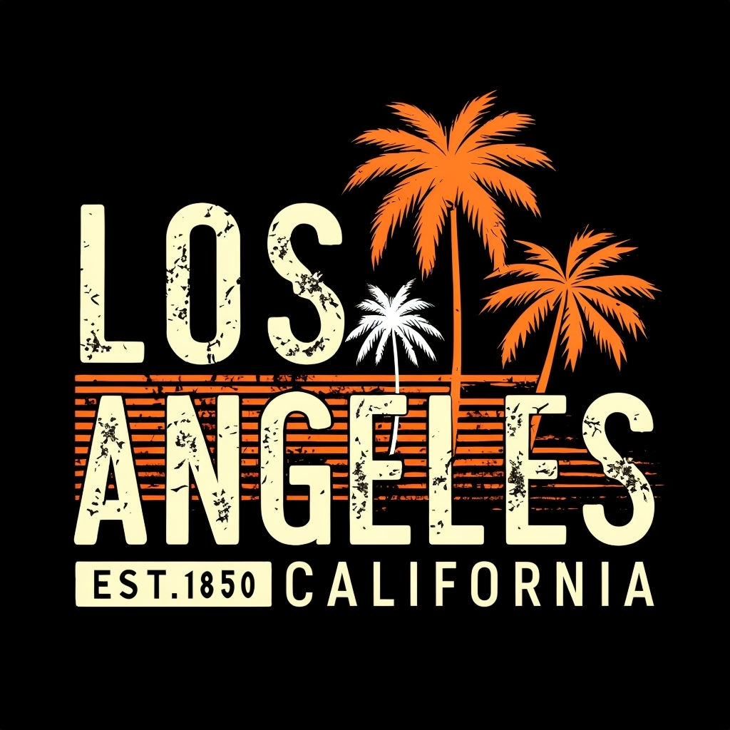 Vintage Los Angeles California Graphic Design T-Shirt