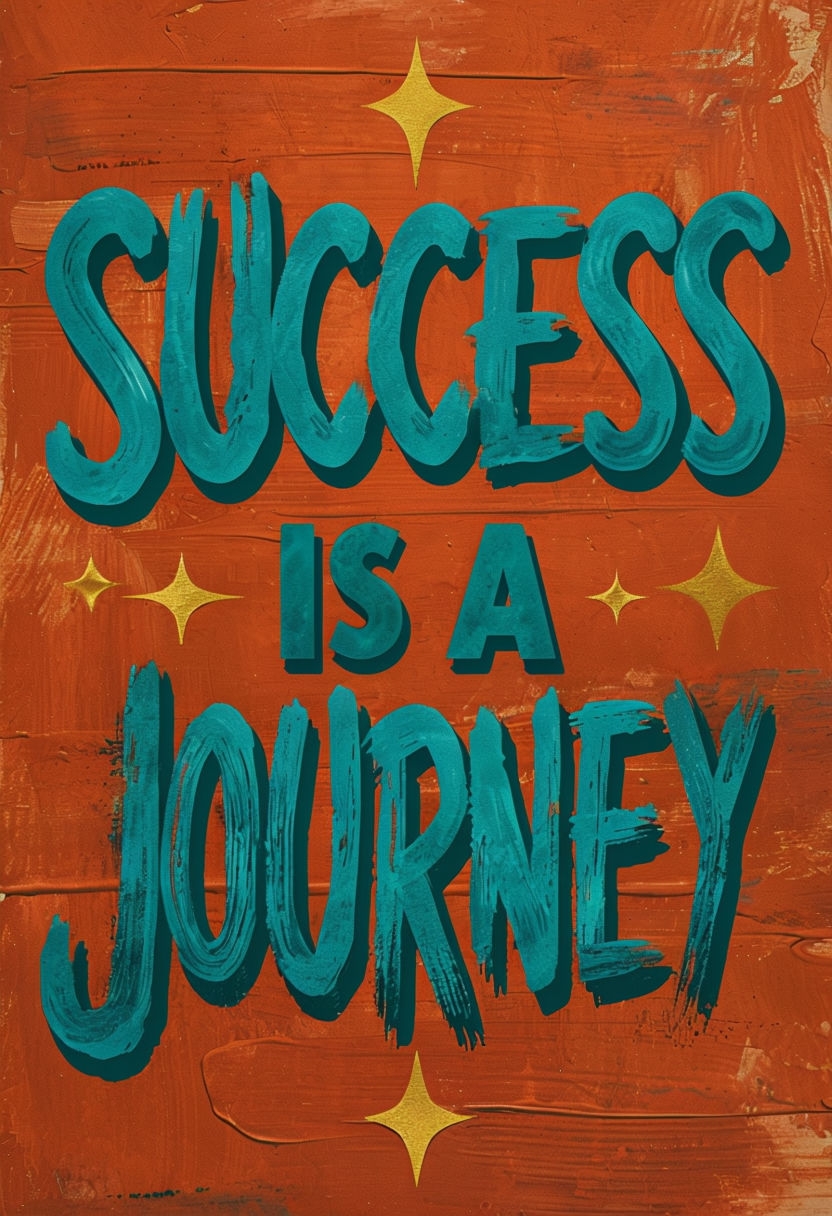 Dynamic Teal Success is a Journey Motivational Poster