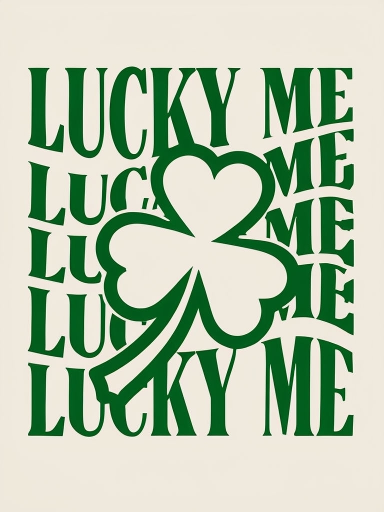 Playful Minimalist Lucky Me Shamrock Design Poster