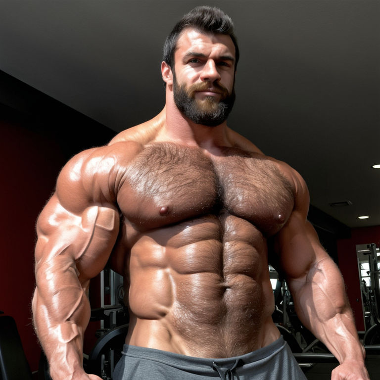 friendly 25-years-old bulky hairy manly bulky-bodybuilder massive