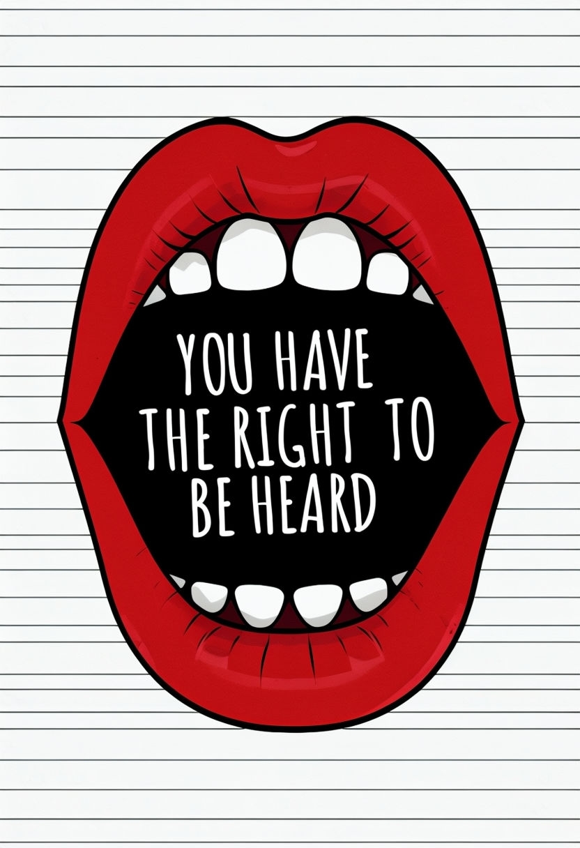 Bold Open Mouth Graphic with Empowering Message Poster