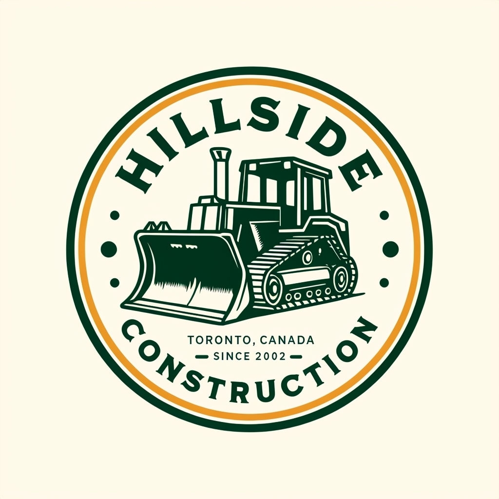 Vintage River Edge Construction Logo Design for Hats