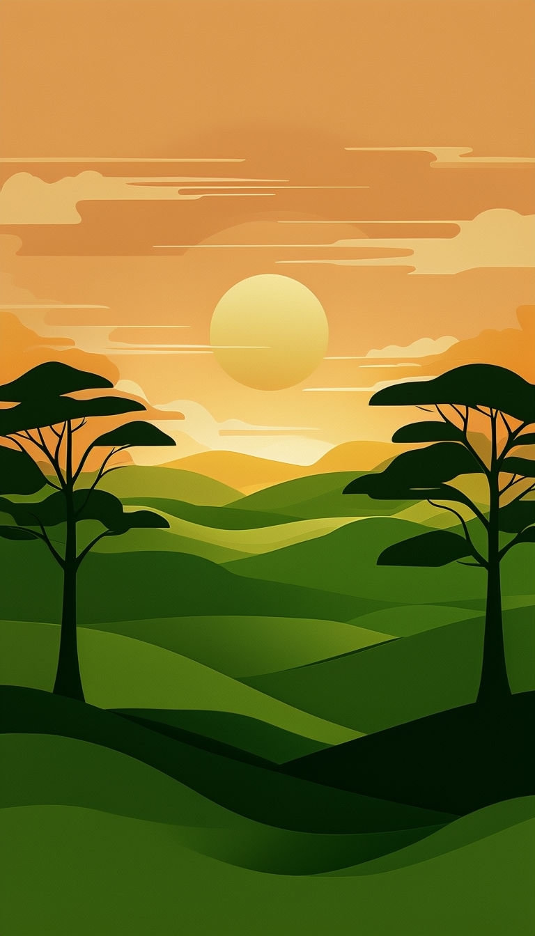 Tranquil Minimalist Landscape Painting Phone Case Cover