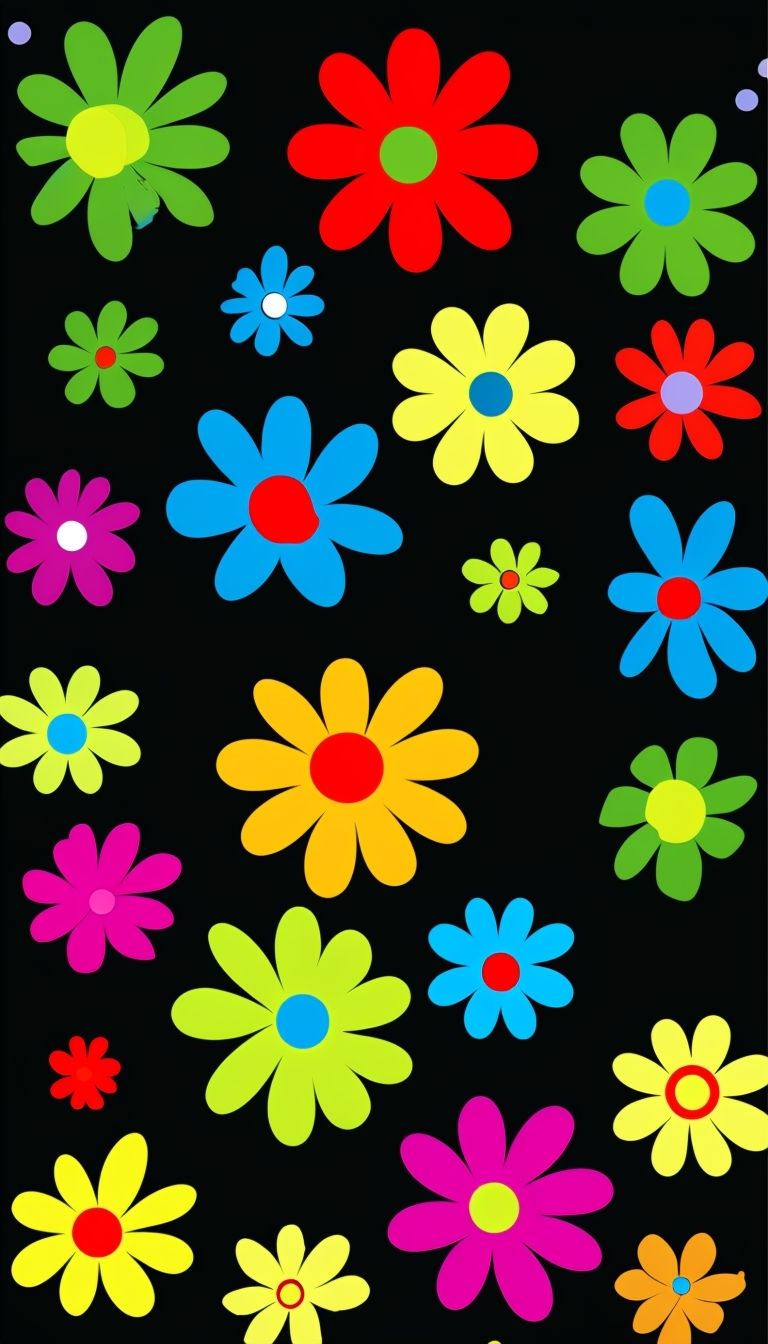 Colorful Psychedelic Flower Pattern Phone Case Cover