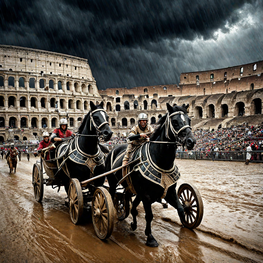 Rome of the 80s AD. Chariot races in the Roman Colosseum clo... by Анна ...