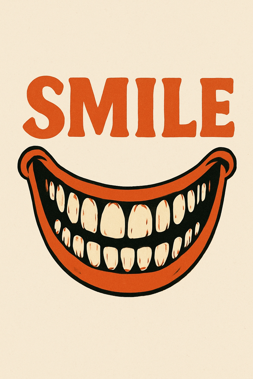 Vintage Smile Graphic Design with Cartoonish Mouth T-Shirt