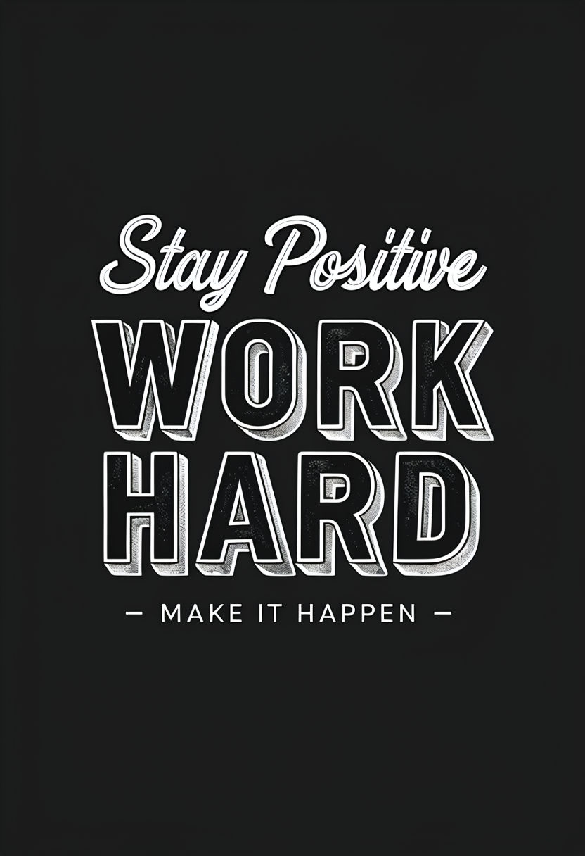 Stay Positive Work Hard Make It Happen Motivational Poster