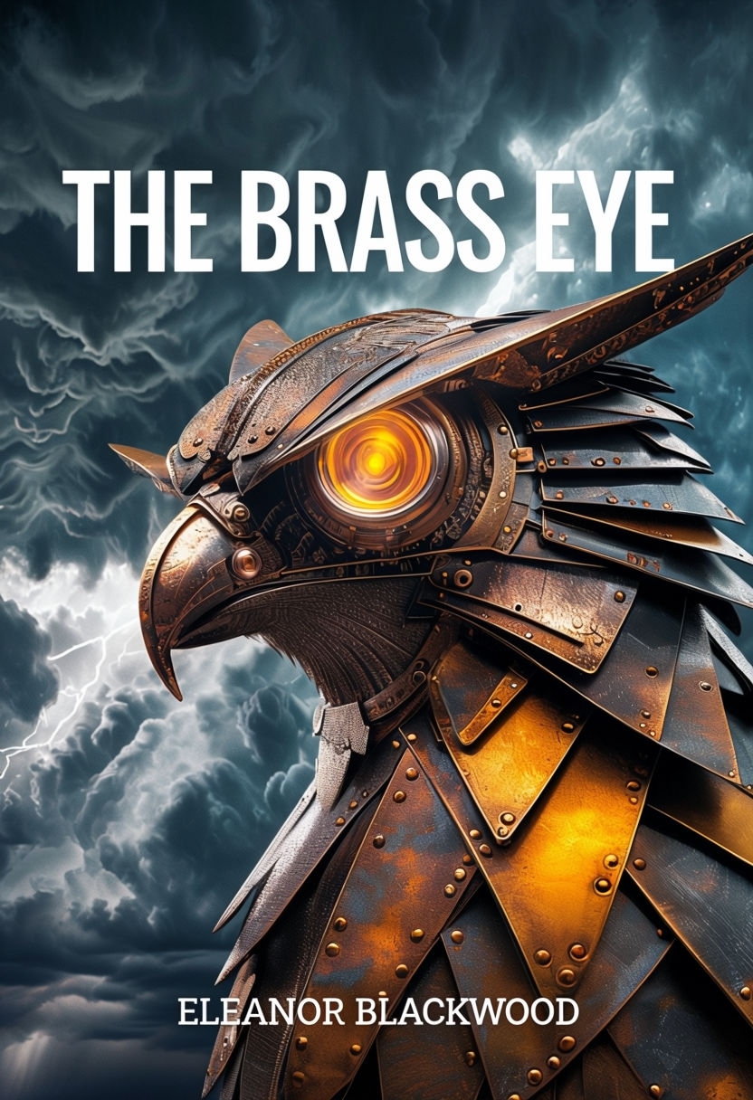 Steampunk Owl Close-Up Book Cover Design for The Brass Eye EBook Cover