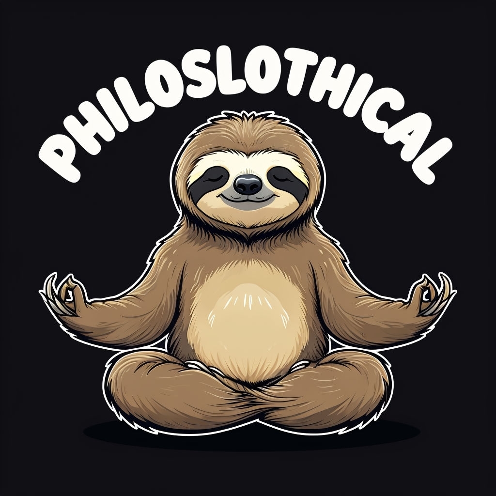 Meditative Sloth in Lotus Pose with Philosophical Text T-Shirt